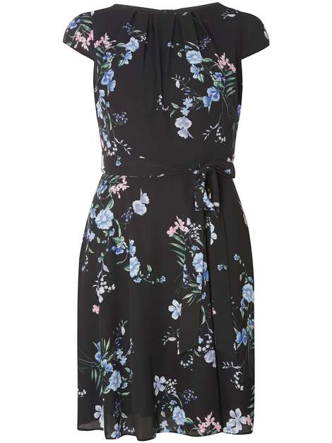**Billie And Blossom Black Bluebell Fit and Flare Dress